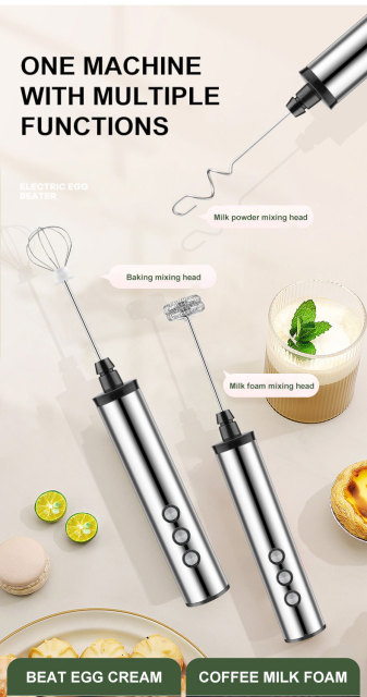 Handheld wireless coffee milk frother rechargeable milk frother electric milk frother milk milk tea stirrer baking egg