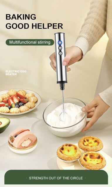 Handheld wireless coffee milk frother rechargeable milk frother electric milk frother milk milk tea stirrer baking egg