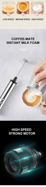 Handheld wireless coffee milk frother rechargeable milk frother electric milk frother milk milk tea stirrer baking egg