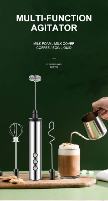 Handheld wireless coffee milk frother rechargeable milk frother electric milk frother milk milk tea stirrer baking egg