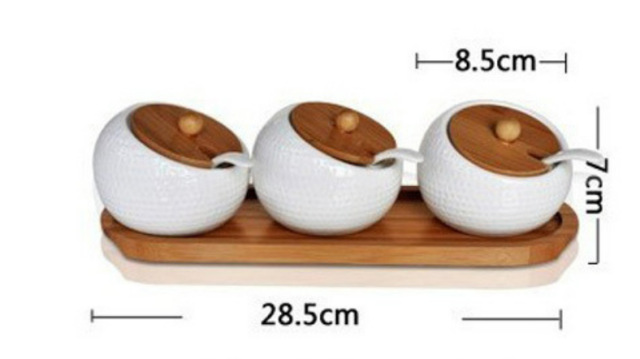 Japanese ceramic spice jars three sets of creative combination set home kitchen supplies ceramic spice jars custom