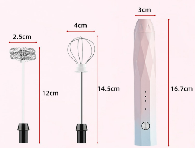 Handheld rechargeable coffee milk frother portable whisk wireless milk beater electric milk tea stirrer