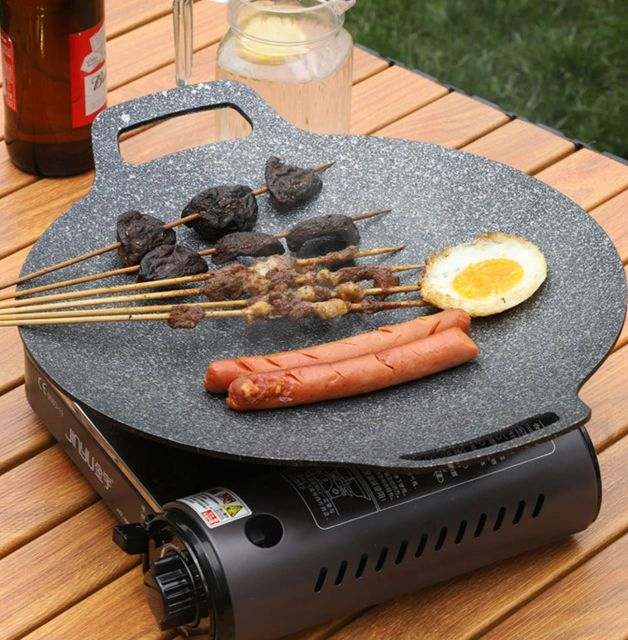 Korean-style grill pan home McInnis grill pan induction cooker cassette stove commercial outdoor round Teppanyaki grill pan