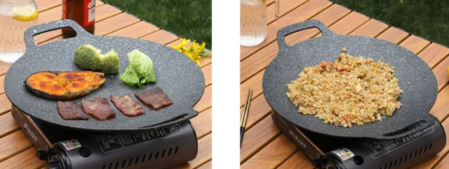 Korean-style grill pan home McInnis grill pan induction cooker cassette stove commercial outdoor round Teppanyaki grill pan