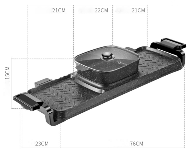 Home cooking multi-functional hot pot cooker smokeless non-stick grill ODM OEM custom