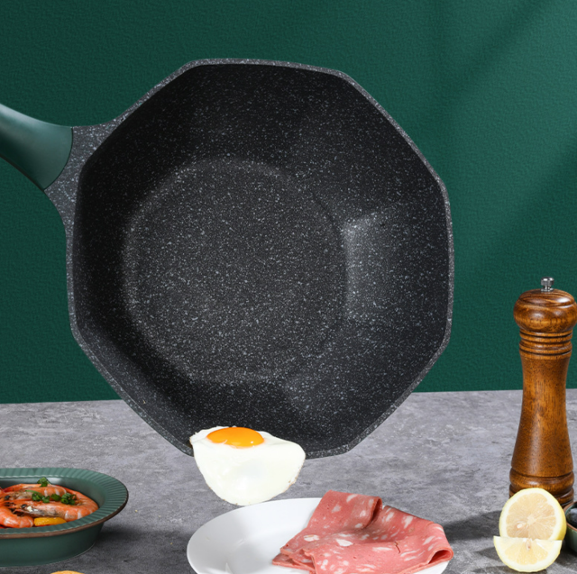 Diamond octagonal pan wheat rice stone non-stick frying pan pan