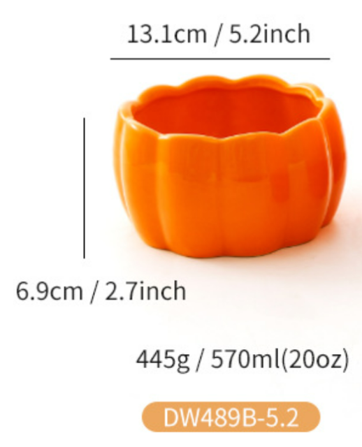 Scandinavian 9-inch ceramic bowl irregular pumpkin soup bowl ins creative household rice bowl large fruit salad bowl