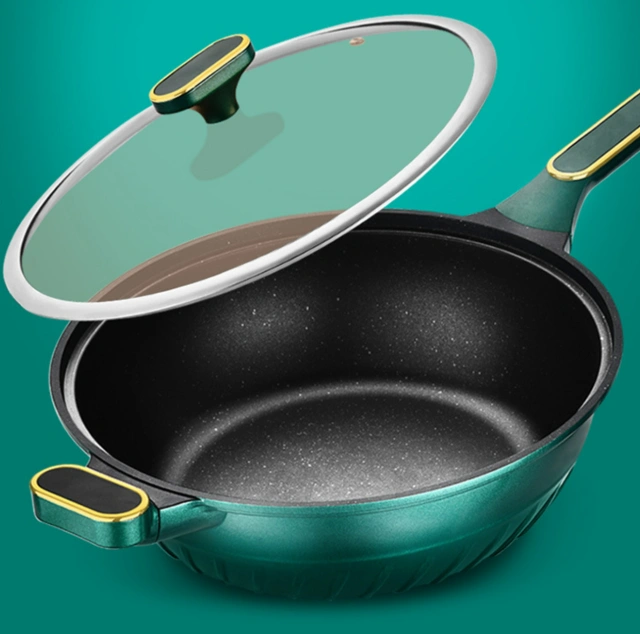 Pebble non-stick wok die-cast aluminum frying pan wok induction stove gas stove universal cookware