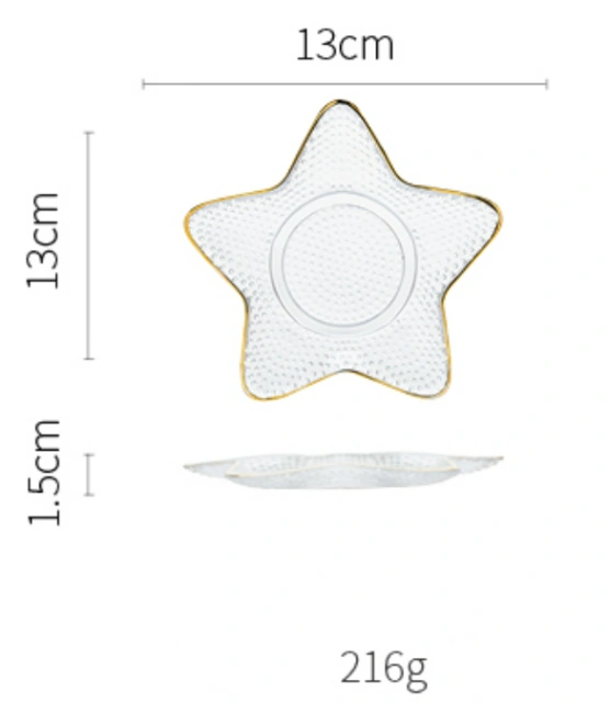 ins wind ocean series gold rim crystal dish tableware creative starfish dish conch bowl salad bowl dessert plate