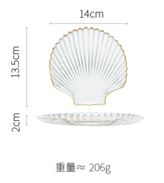 ins wind ocean series gold rim crystal dish tableware creative starfish dish conch bowl salad bowl dessert plate