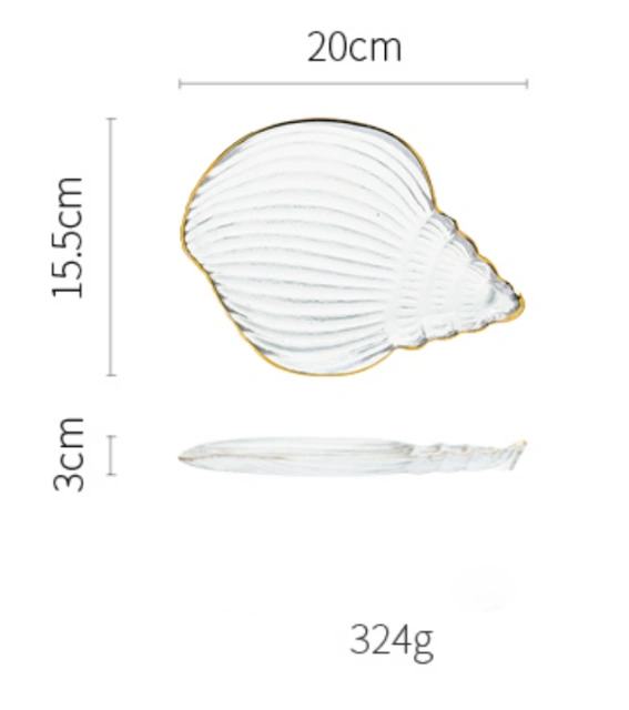 ins wind ocean series gold rim crystal dish tableware creative starfish dish conch bowl salad bowl dessert plate