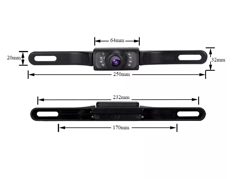 Universal Waterproof HD Night Vision License Plate Frame Reversing Camera