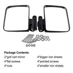 Side Rear View Mirrors for Golf Carts