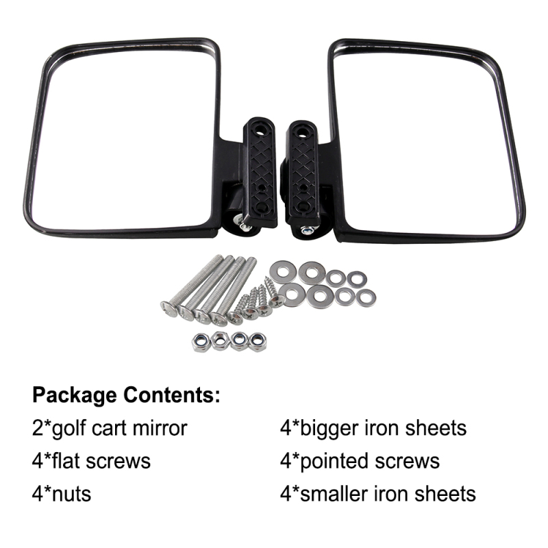 Side Rear View Mirrors for Golf Carts