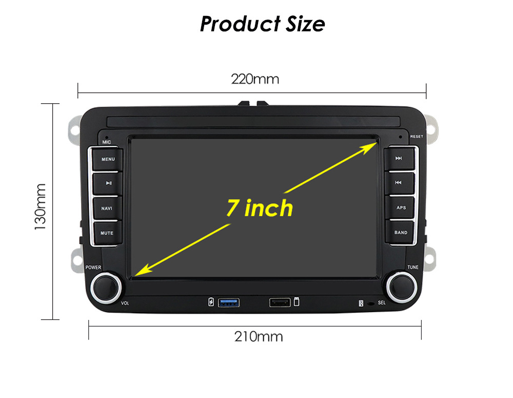 Car radio android 2+32G carplay 7 inch car dvd player for Vw Golf Polo