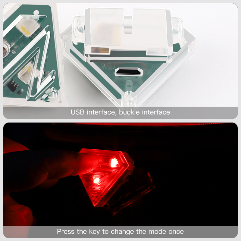 Car 3 Colors Aircraft Light Strobe Mini RGB Indicator USB Charging Motorcycle LED Warning Light