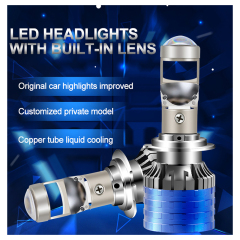 High Quality Auto Lights Car Light Focos 6000K Aozoom Bi-LED Headlight White H4 Mini LED Projector Lens