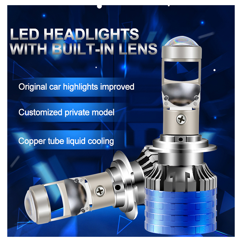 High Quality Auto Lights Car Light Focos 6000K Aozoom Bi-LED Headlight White H4 Mini LED Projector Lens
