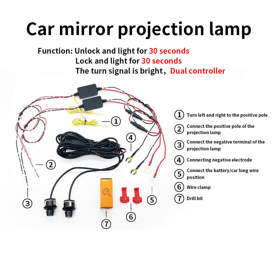 Car Door Lighting Decoration LED Logo Angel Wing Light Projector Light Ghost Shadow Welcome Lights