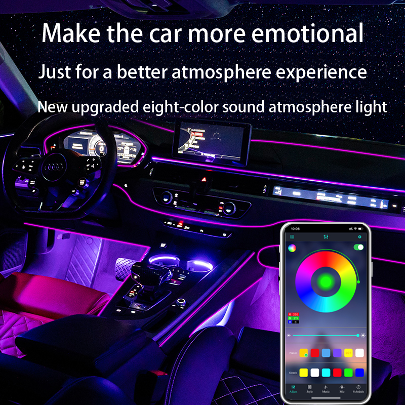 Wholesale Price Ambient Lamp Car Decoration Interior Light RGB Flexible Light APP Control Car Foot Pad Decorative Lights