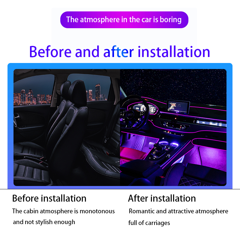 Wholesale Price Ambient Lamp Car Decoration Interior Light RGB Flexible Light APP Control Car Foot Pad Decorative Lights
