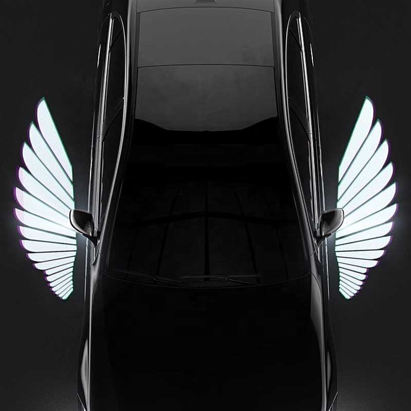 Car Door Lighting Decoration LED Logo Angel Wing Light Projector Light Ghost Shadow Welcome Lights