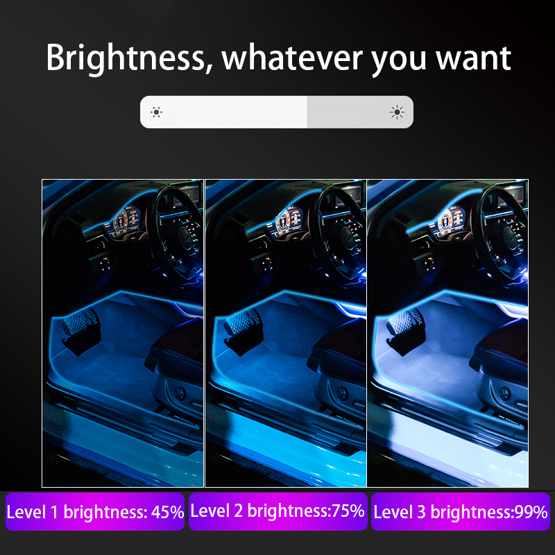 Wholesale Price Ambient Lamp Car Decoration Interior Light RGB Flexible Light APP Control Car Foot Pad Decorative Lights