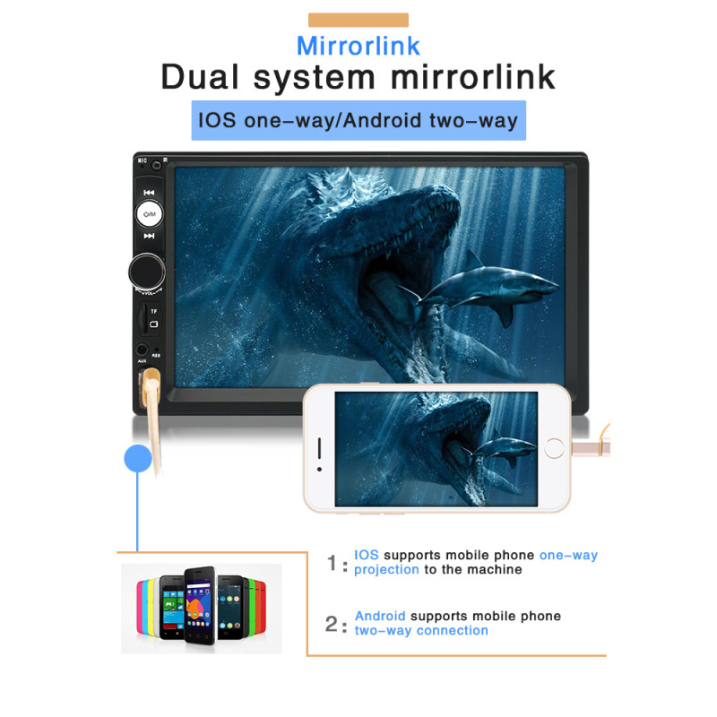 Factory New Product 7 Inch GPS Wince System Wireless Carplay Touch Car Radio Multimedia Video Player 1024*600
