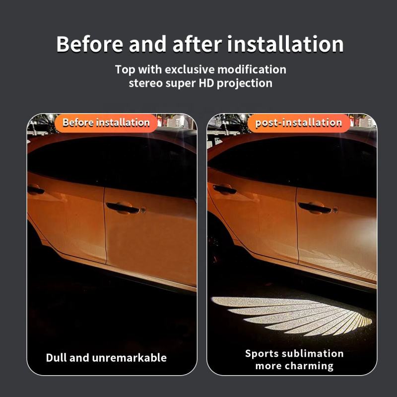 Car Door Lighting Decoration LED Logo Angel Wing Light Projector Light Ghost Shadow Welcome Lights