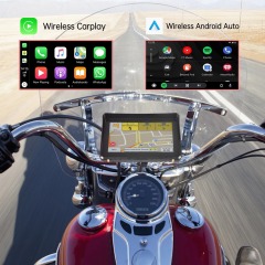Motorcycle Wireless Carplay&Android Auto GPS Navigation Bluetooth WiFi USB Car Video Player