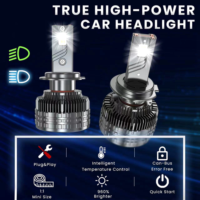 LED Headlight Bulb Cooling System 6000K H7 H4 H11 H13 LED Lamp 3 Copper Tube Canbus LED Light for Car