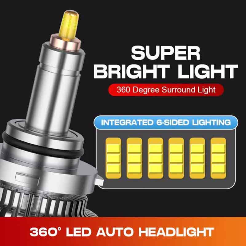 Auto Lamp Kit 6-Sides Auto Headlight 360 Degree LED H4 H7 Hi/Lo Beam LED Car Light Bulb