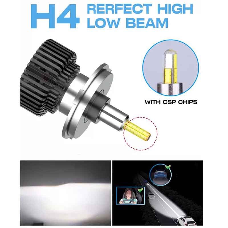 Auto Lamp Kit 6-Sides Auto Headlight 360 Degree LED H4 H7 Hi/Lo Beam LED Car Light Bulb