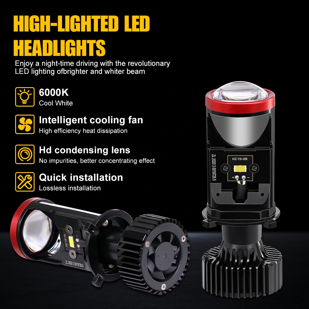 Hot Selling Lens Bulb Products Y8 H4 H7 LED Headlight 40W Carlight 3570 for Car Headlight