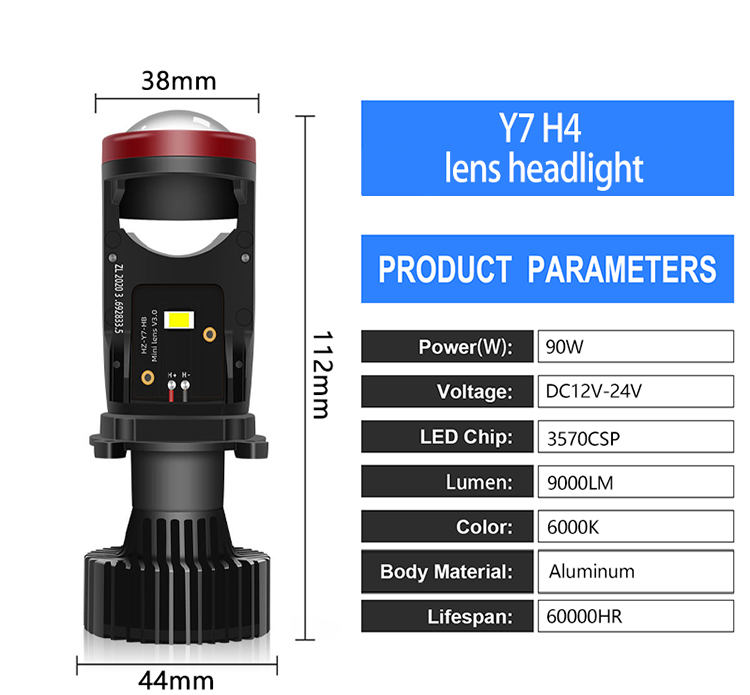 Hot Sale Products H4 H7 3570chip 10000lm 6000K Lens Bulb for Car LED Headlight