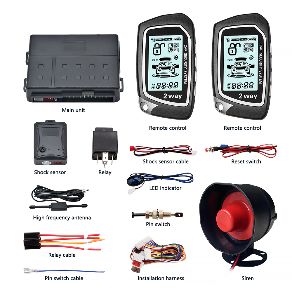 Car Accessories Pke Two Way Display Motorbike Security Locks Alarm