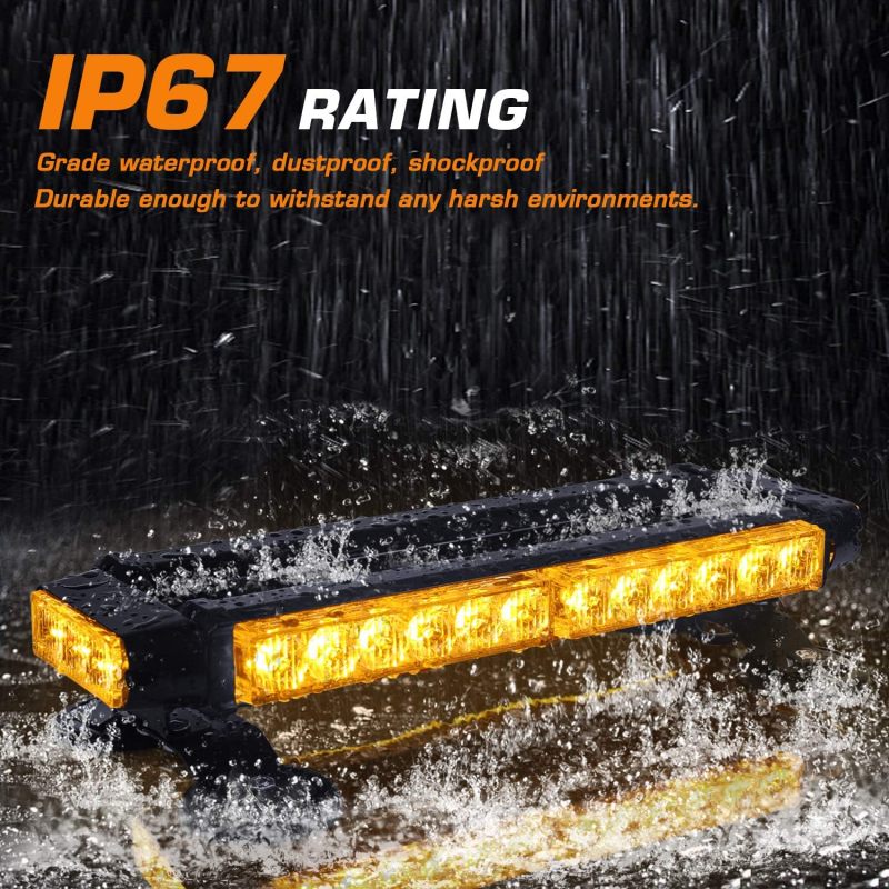 Car Long Row Double-Sided Stick Light Strobe Light Roof Warning Light Emergency Flash Strobe Light Magnet Ceiling Warning Light