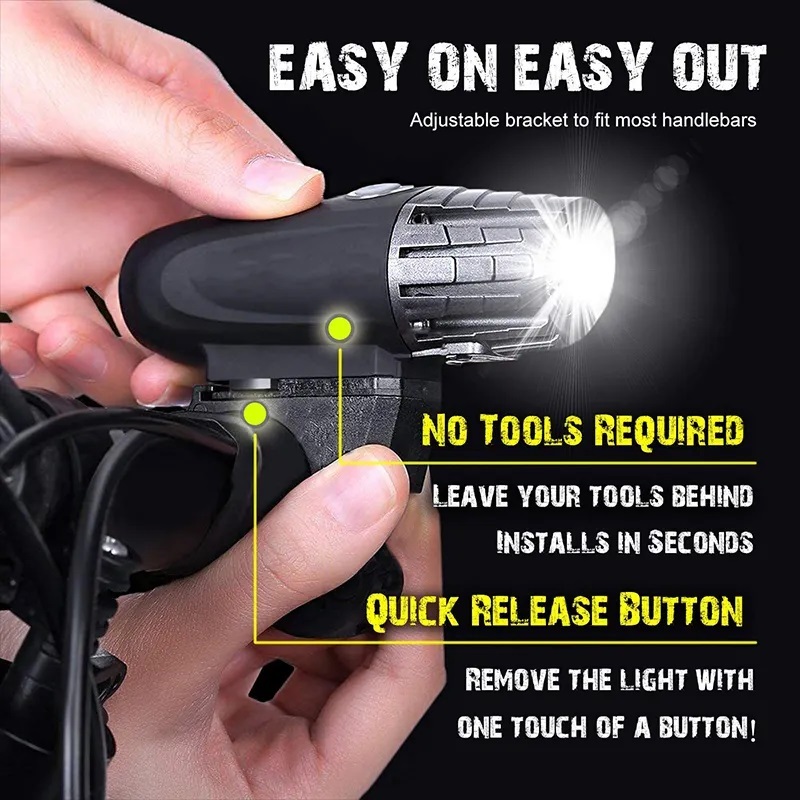 Bike Flashlight Waterproof USB Charging Front Light Cycling Universal LED Bicycle Light