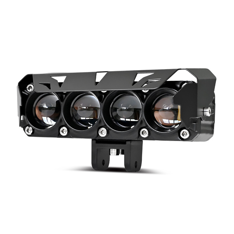 High Power Motorcycle Lighting System Yellow and White Dual Color LED Lens 12V LED Spot Lights Headlight Bulb