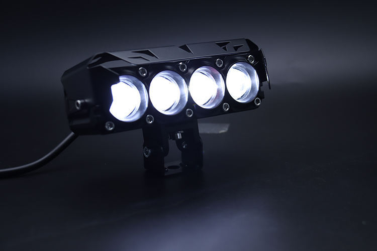 High Power Motorcycle Lighting System Yellow and White Dual Color LED Lens 12V LED Spot Lights Headlight Bulb