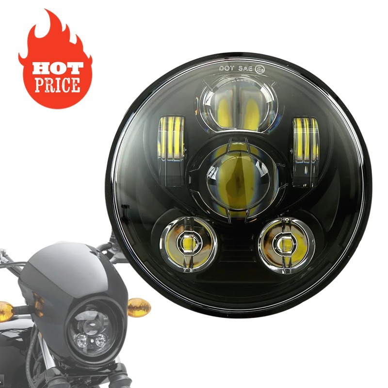 5.75 Inch Motorcycle LED Bulbs 60W Projector Round LED Headlight for Honda/Toyota/Harley