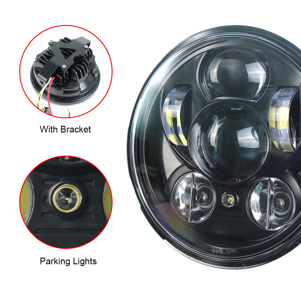 5.75 Inch Motorcycle LED Bulbs 60W Projector Round LED Headlight for Honda/Toyota/Harley