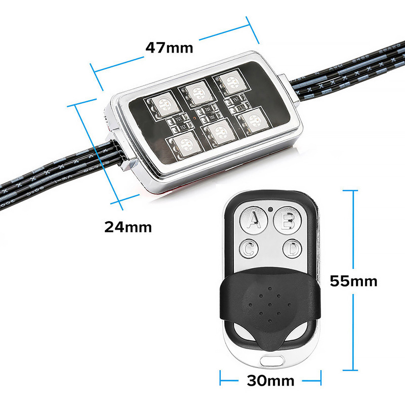 High Quality RGB 50W LED Wireless Remote Control Aurora Car Motorcycle Atmosphere Chassis Light Neon LED RGB Rock Light