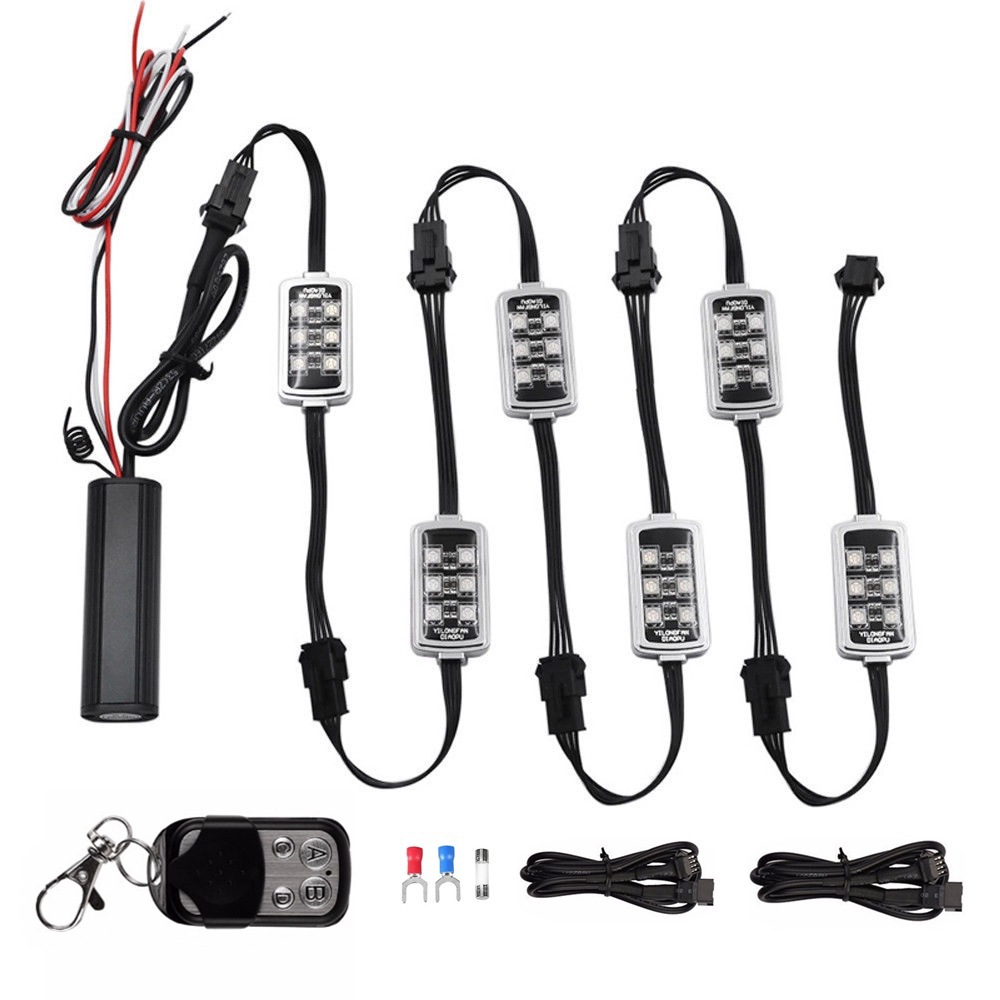 High Quality RGB 50W LED Wireless Remote Control Aurora Car Motorcycle Atmosphere Chassis Light Neon LED RGB Rock Light