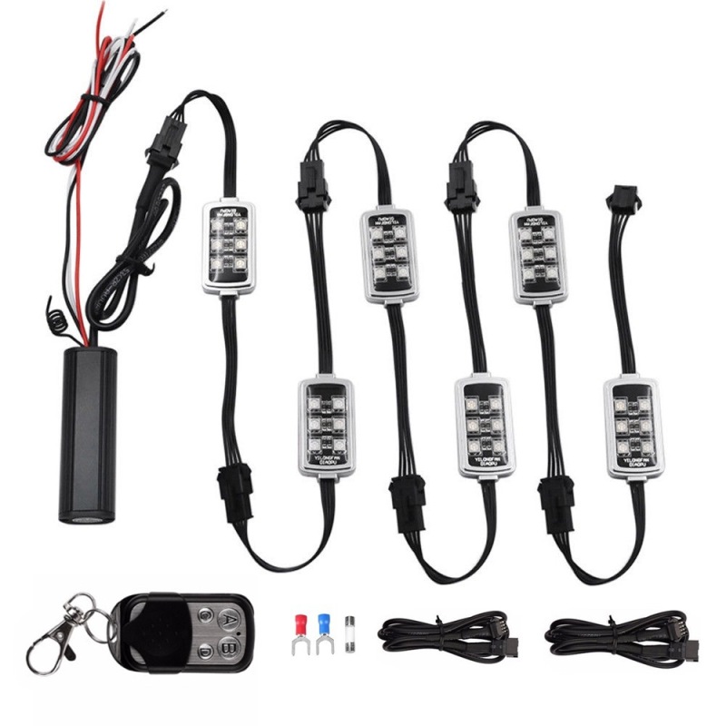 High Quality RGB 50W LED Wireless Remote Control Aurora Car Motorcycle Atmosphere Chassis Light Neon LED RGB Rock Light