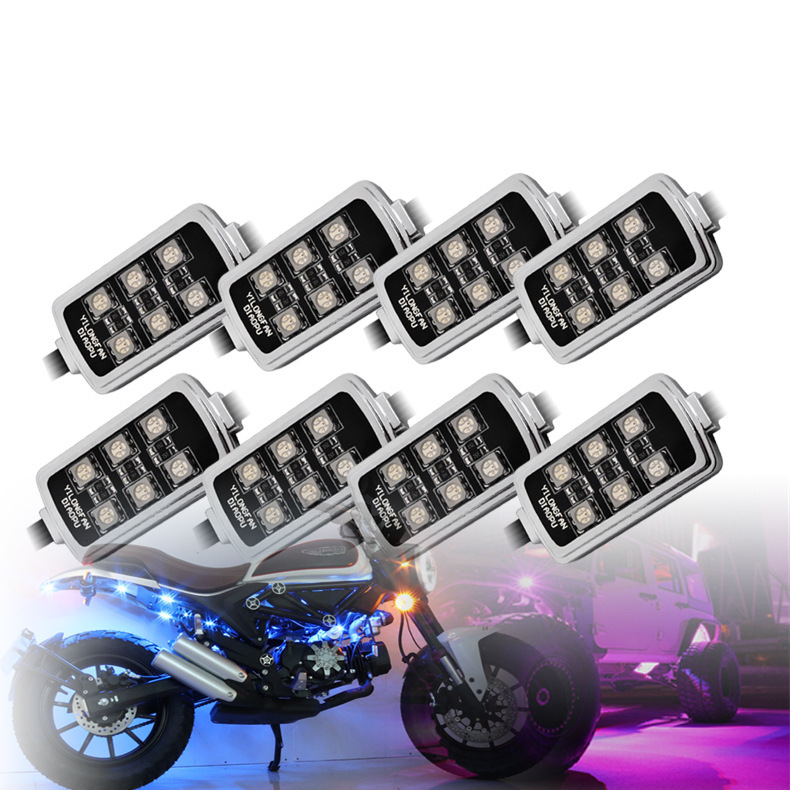 High Quality RGB 50W LED Wireless Remote Control Aurora Car Motorcycle Atmosphere Chassis Light Neon LED RGB Rock Light