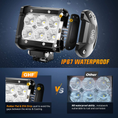 Waterproof IP67 Car LED Light Bar 4inch 18W for Motorcycle Tractor off Road SUV ATV Truck LED Work Light