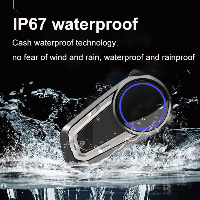 2024 New Design Dual Chip Bluetooth Intercom 10 Riders Conference Intercom at The Same Time Bluetooth Helmet Headset