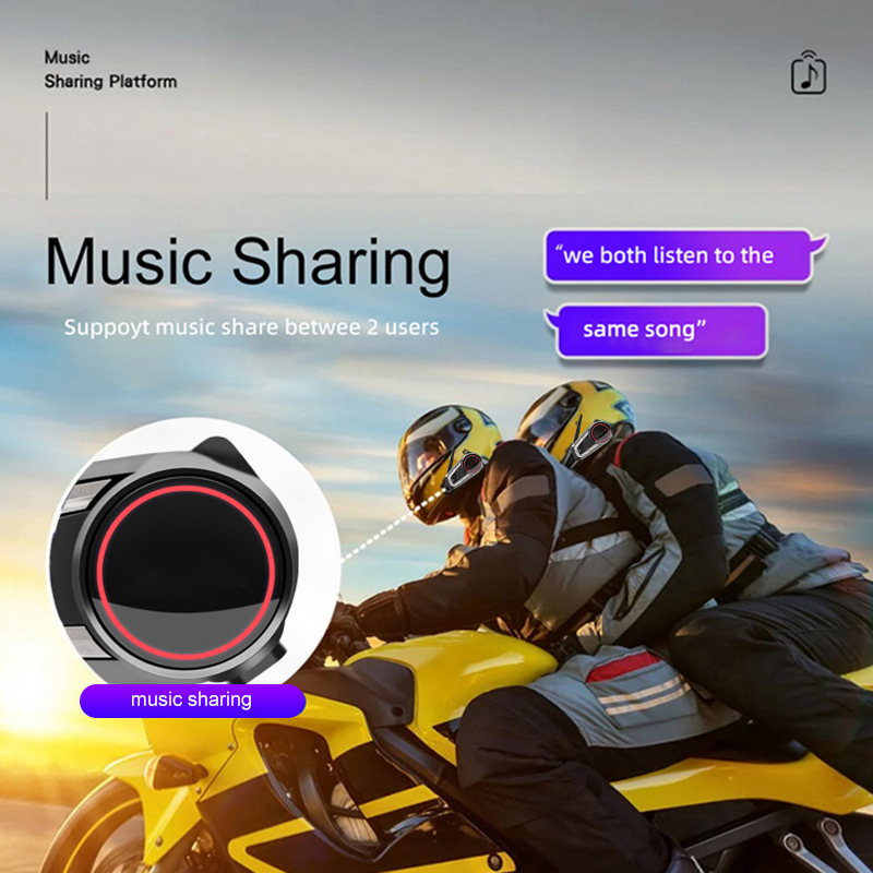2024 New Design Dual Chip Bluetooth Intercom 10 Riders Conference Intercom at The Same Time Bluetooth Helmet Headset