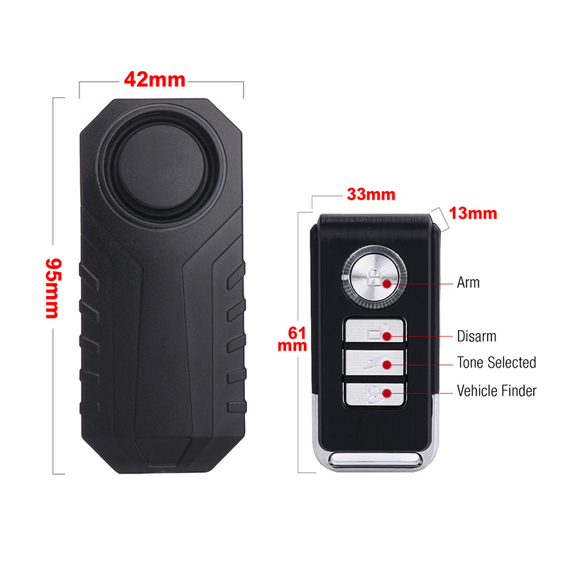 Motor E-Bike Security System Night Eye LED Wireless Theft Waterproof Anti-Theft Remote IP65 Control Bicycle Alarm